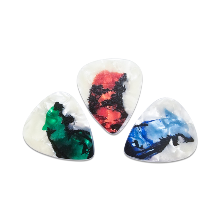 Colorful Printing White Pearl Guitar Pick